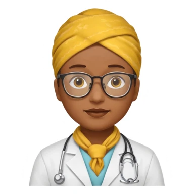 glasses doctor with yellow bandanna sticker