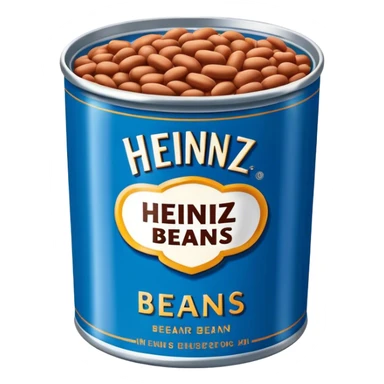 Heinz beans in blue can sticker