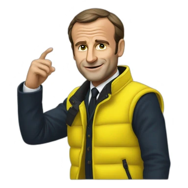 Macron avec un gilet jaune  sticker