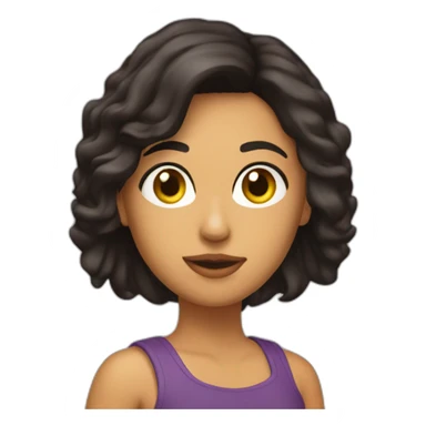 Chica morena media melena  sticker