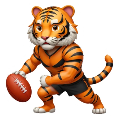 A tiger playing rugby sticker
