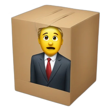 politician head in a box sticker