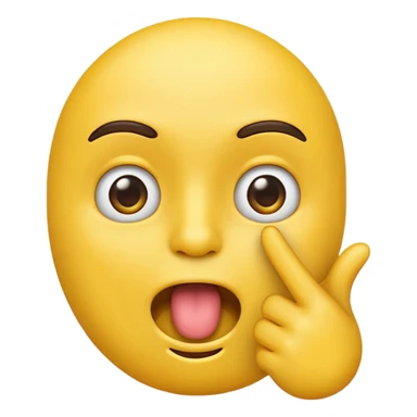 A emoji face with a finger in his mouth sticker
