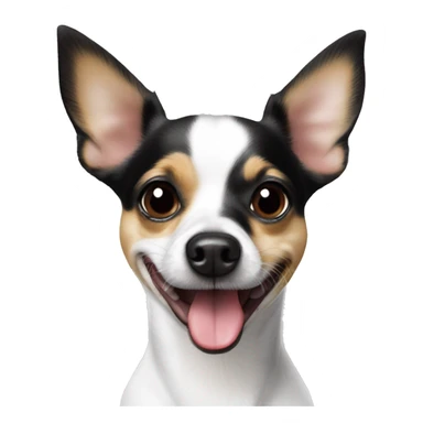 White black pointy ears Jack Russel cross breed chihuahua tongue out sticker