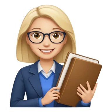 light teacher holding books sticker