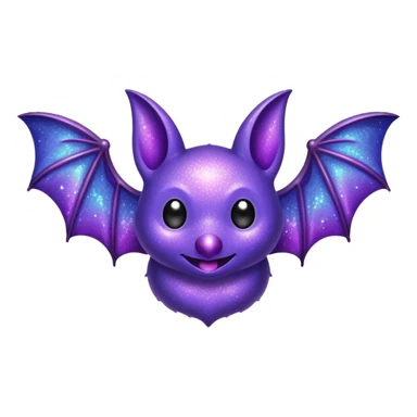 glitter purple bat sticker