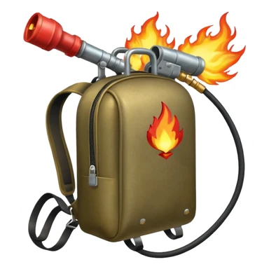 flame thrower with backpack sticker