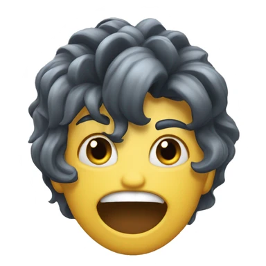 freaky smile ,lips smack,hand on hair emoji sticker