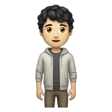 white boy with black hair and full body sticker