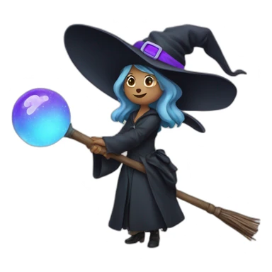 A witch holding a wand sticker
