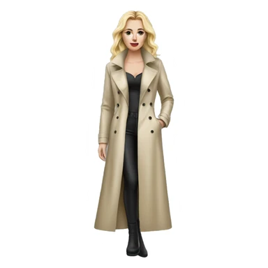 White Girl in a long latex trench sticker