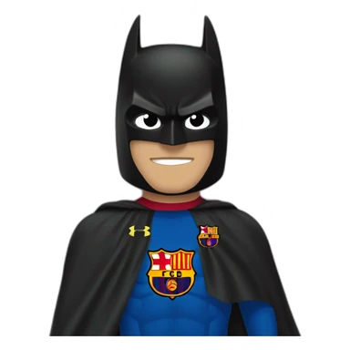 batman wearing a Fc Barcelona flag sticker