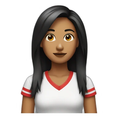 Chica pelo corto negro y rojo sticker