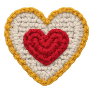 Crochet heart sticker
