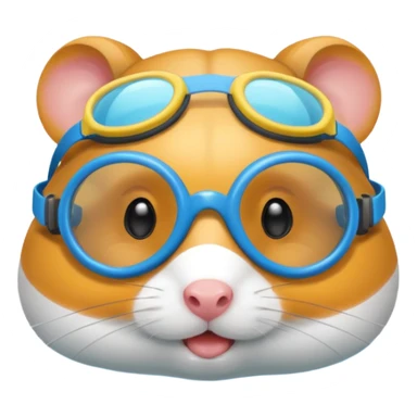 hamster with swimming goggles sticker