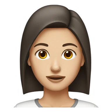 A white woman with dark brown straight hair, brown eyes  sticker