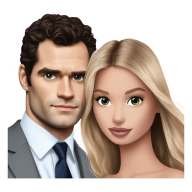 realistic photo of Henry Cavill close under a beautiful  victoria secret model  sticker