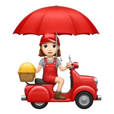 Erstelle mir einen Fallschirmspringer im emoji style mit einem Motor hinten dran  sticker