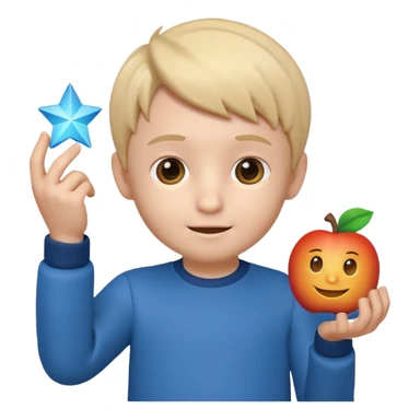 3D imoji of  The little boy who is a magic designer, he is a graphic designer, he should not be holding anything  sticker