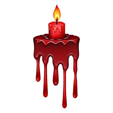 candle with blood drips dark red sticker