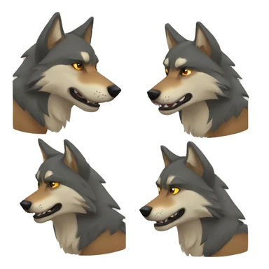 pack of muscular wolves sticker