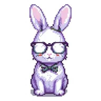 bunny with glasses sticker