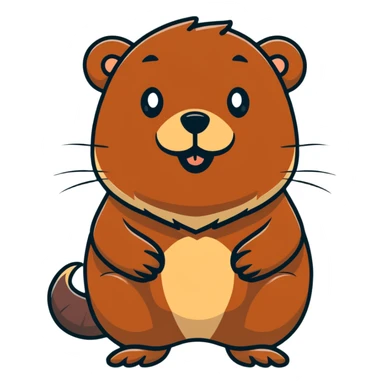 beaver with a beard sticker