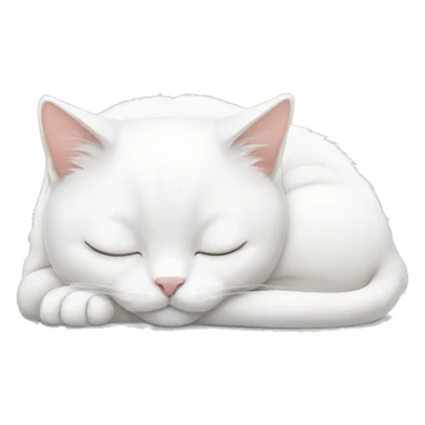 White cat sleeping  sticker
