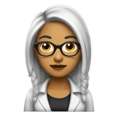 Chica latina con cabello negro lacio largo y gafas sticker