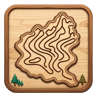 mini trail map board icon. sticker
