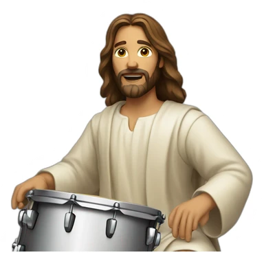 Jesus plays the drums sticker