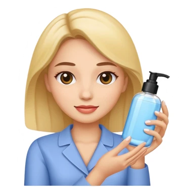 woman holding skincare product sticker