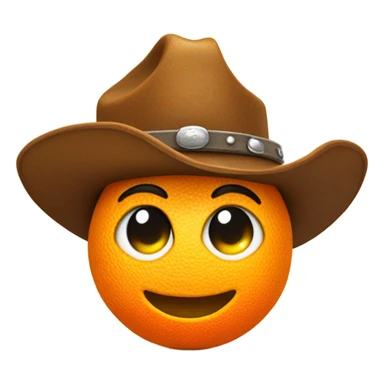 Orange in a cowboy hat sticker