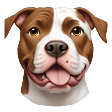 brown and white pitbull sticker