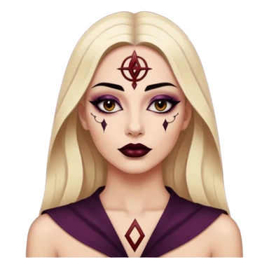 Dark oil traced over woman’s skin forming occult symbols, sensual devotion sticker