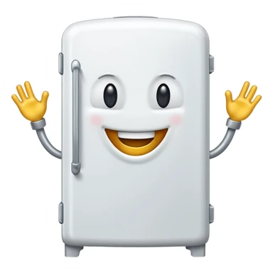 A fridge with arms and legs sticker