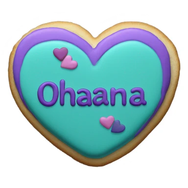 Teal purple Cookie heart with ohana sticker