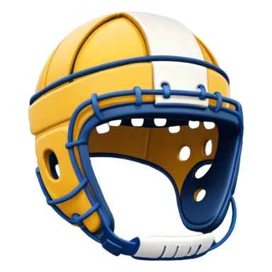 Cinematic Realistic image of rugby headgear with detailed padding and rugged design elements, set against a blurred stadium background with bold, high-contrast lighting that highlights its protective design sticker