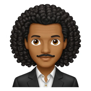 El DeBarge black long curly hair sticker