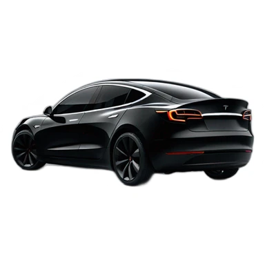 racy all black with chrome rims Tesla Model 3 no person sticker