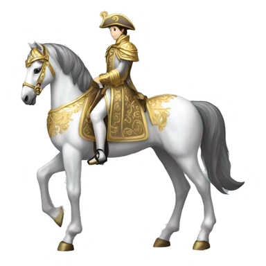 Gilded saddle vintage gray white piebald horse gilded robes sticker