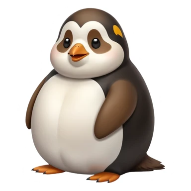 make a fat dog sitting on a large penguin sticker
