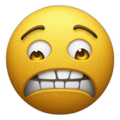 3d sphere with a cartoon spiteful skin texture with big calm eyes sticker