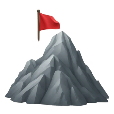 mountain peak with a small read flag  sticker