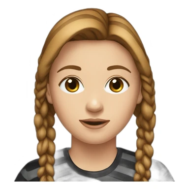 light brown hair woman black stripy long-sleeve sticker