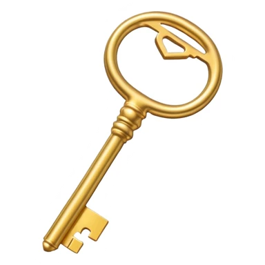 simple golden key, minimal design sticker