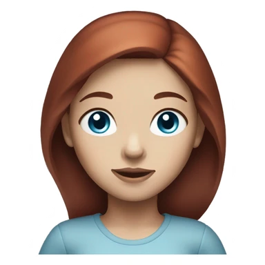 girl with dark-red hair and light blue eyes and light skin  sticker