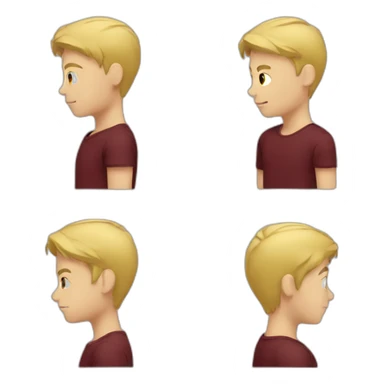 blond teenage boy with maroon shirt sticker