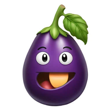 A eggplant eating a peach  sticker