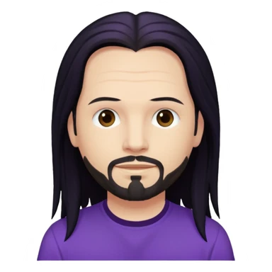Jonathan Davis with long black hair, purple shirt sticker